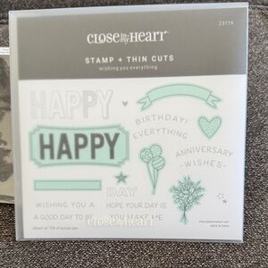 Close to My Heart Mint Stamp and Thin Cuts Set